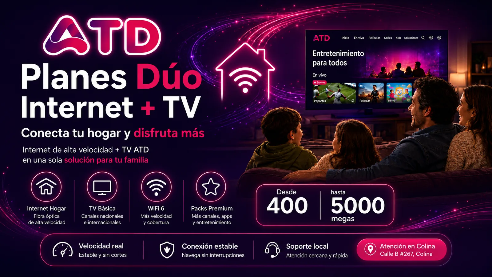 Banner ATD planes dúo de internet más TV
